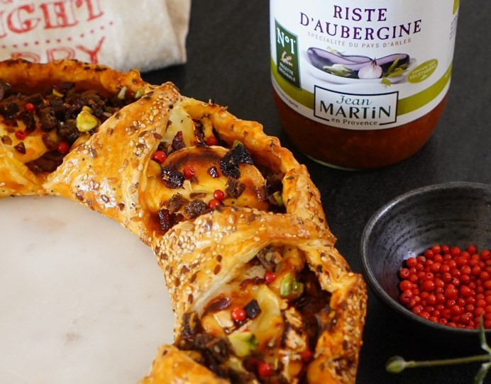 Recette de couronne feuilletée à la Riste d'aubergine